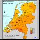 Maximumtemperaturen van de 17e juli 2004 in Nederland. Bron: KNMI